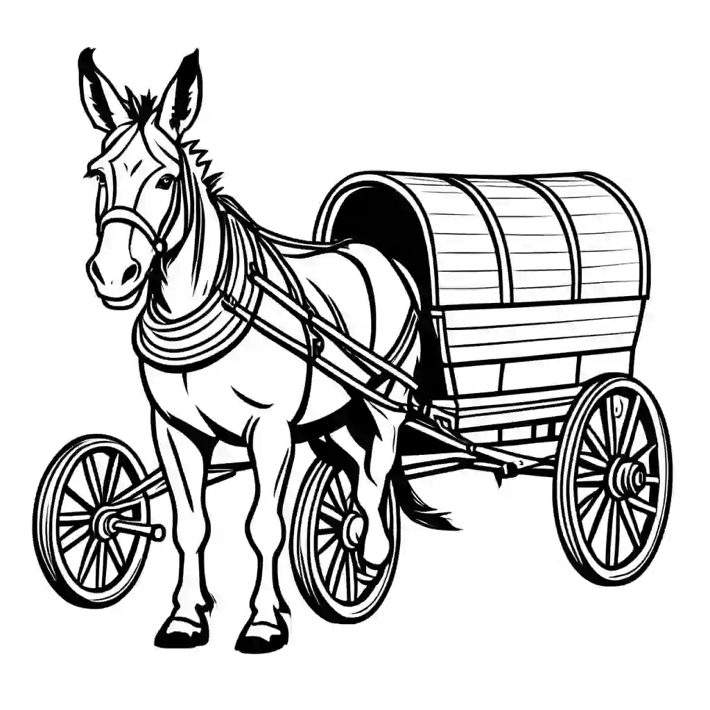 Donkey Cart coloring pages